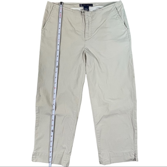 So Stretch Sz 3 khaki capri pants, slits on sides, thin waistband, pockets, EUC - Picture 8 of 10